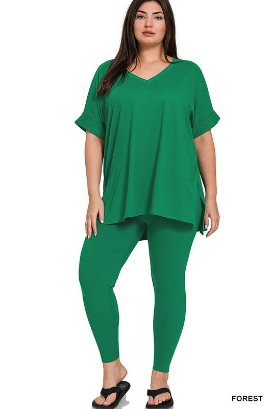 High Quality Buttery-Soft Breathable SD Loungewear Set (Forest Green)