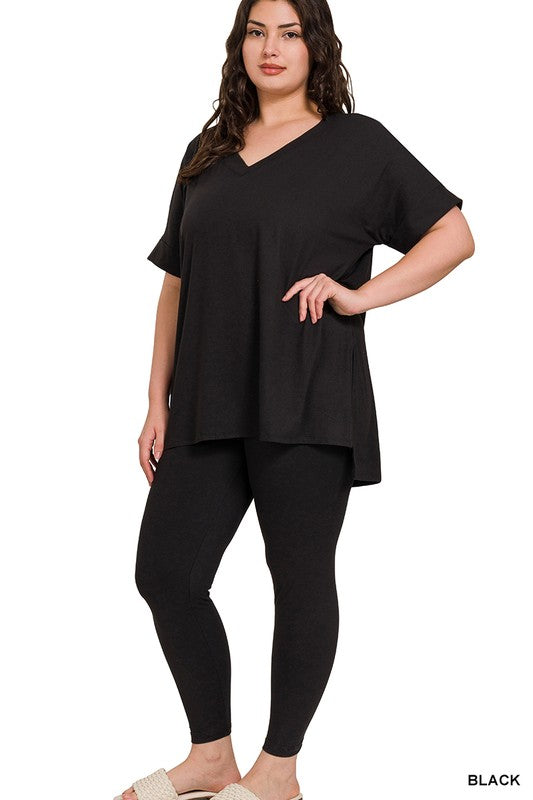 High Quality Buttery-Soft Breathable SD Loungewear Set (Black)