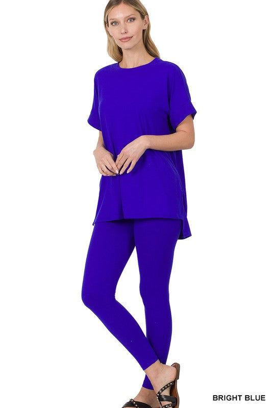 High Quality Buttery-Soft Breathable SD Loungewear Set (Bright Blue)