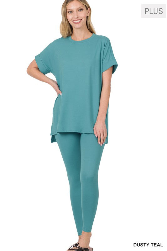 High Quality Buttery-Soft Breathable SD Loungewear Set (Dusty Teal)