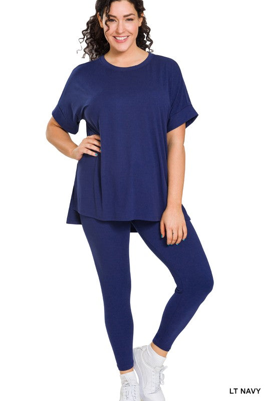 High Quality Buttery-Soft Breathable SD Loungewear Set (Lt Navy)