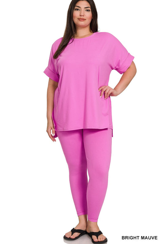High Quality Buttery-Soft Breathable SD Loungewear Set (Bright Mauve)